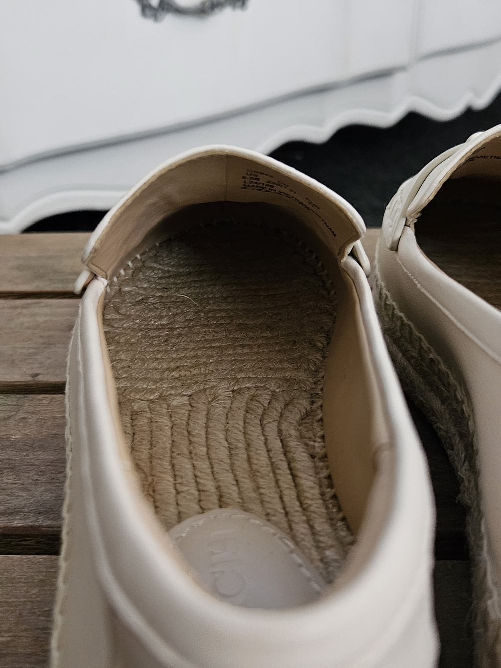 Coach Cream Espadrille Loafers with Signature C. Size: 6.5 - Picture 4 of 16